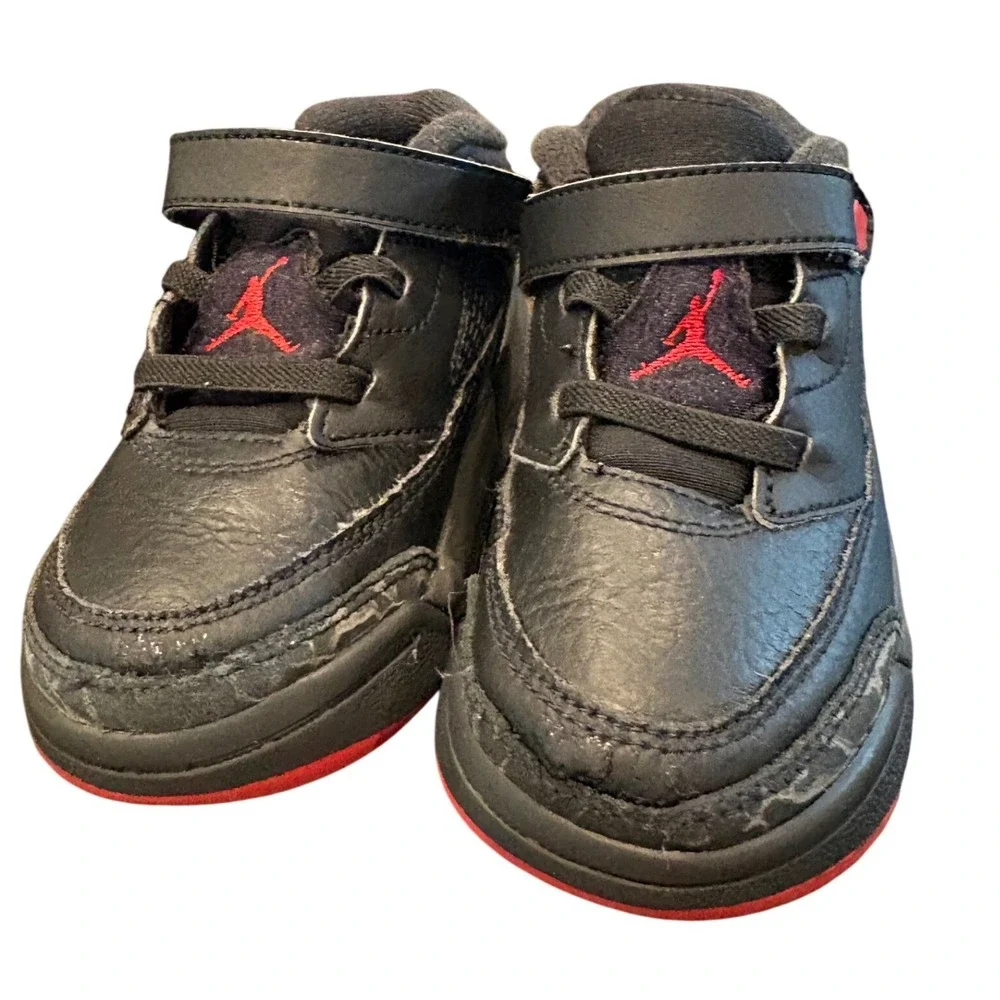 NIKE AIR JORDAN SPIZIKE LOW Toddler BLACK/VARSITY RED FQ3952-006 8c‎